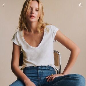 Sezane Malcolm T-shirt Ecru - Size S